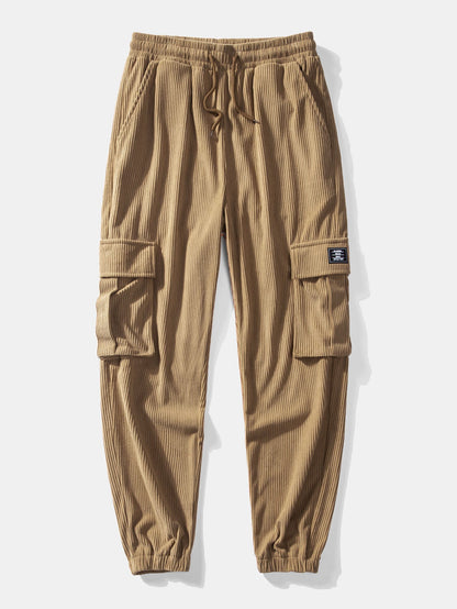 Quinto® | Manteau en polaire Teddy et pantalon de jogging cargo en velours côtelé avec cordon de serrage