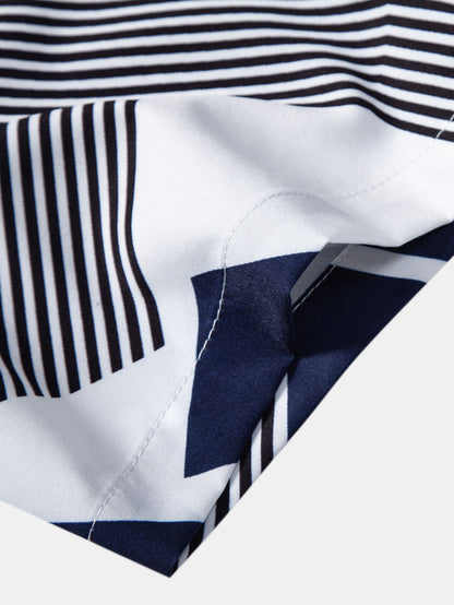 Atticus® | Chemise boutonnée à imprimé géométrique et blocs de couleurs