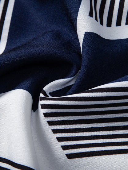 Atticus® | Chemise boutonnée à imprimé géométrique et blocs de couleurs