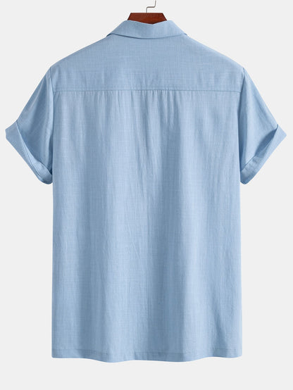 Atwell® | Chemise de bowling en patchwork d'aspect lin à imprimé losange géométrique