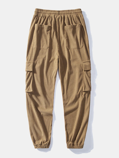 Quinto® | Manteau en polaire Teddy et pantalon de jogging cargo en velours côtelé avec cordon de serrage