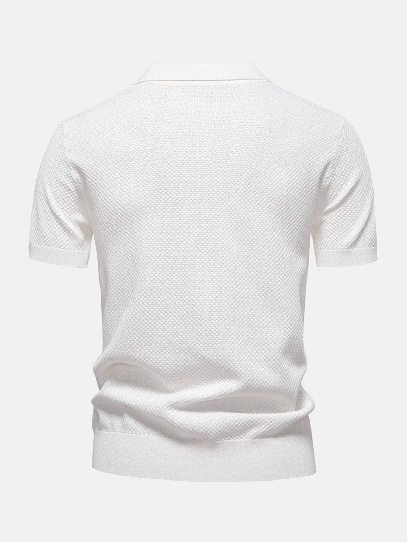 Elton® | Polo col V en tricot texturé ananas