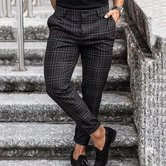 Colton® | Pantalon crayon long à carreaux à la mode pour hommes