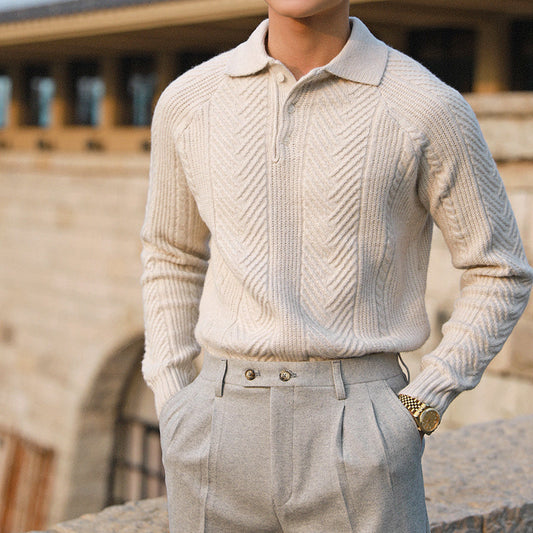 Acelin® | Pull décontracté à revers pour hommes, automne et hiver