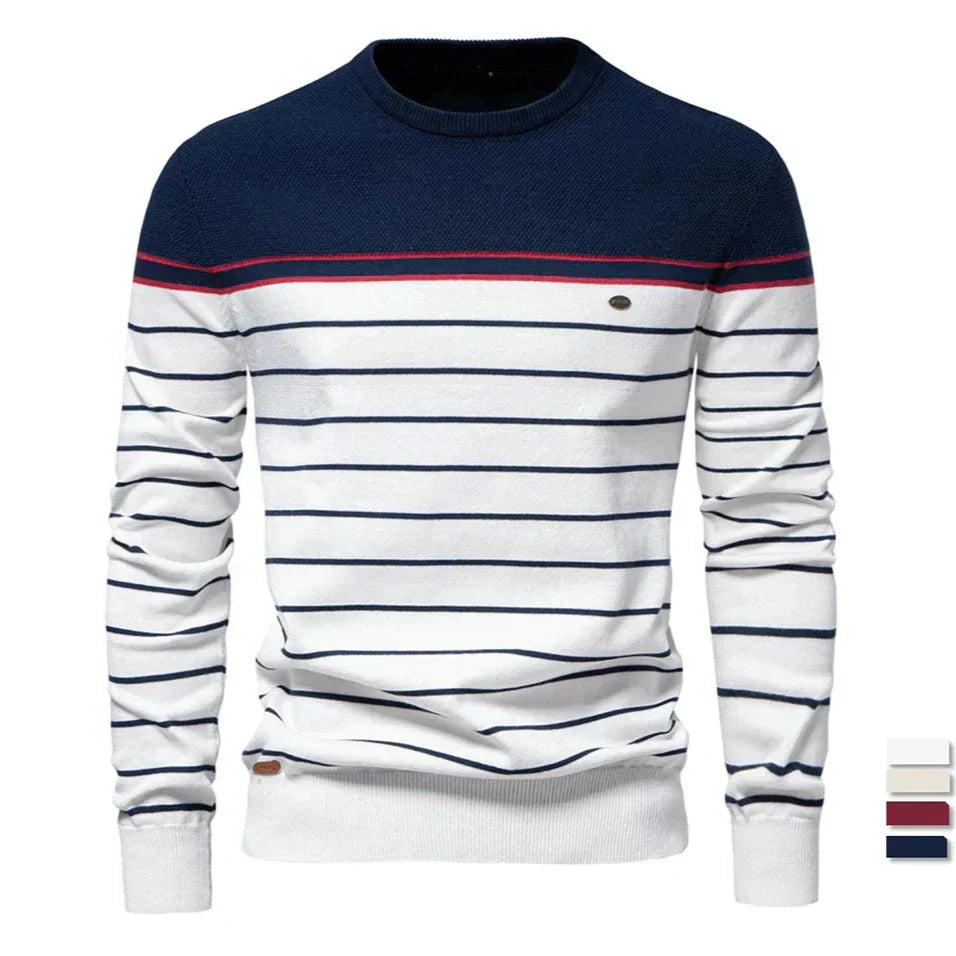Emeterio® | Pull en coton rayé pour hommes