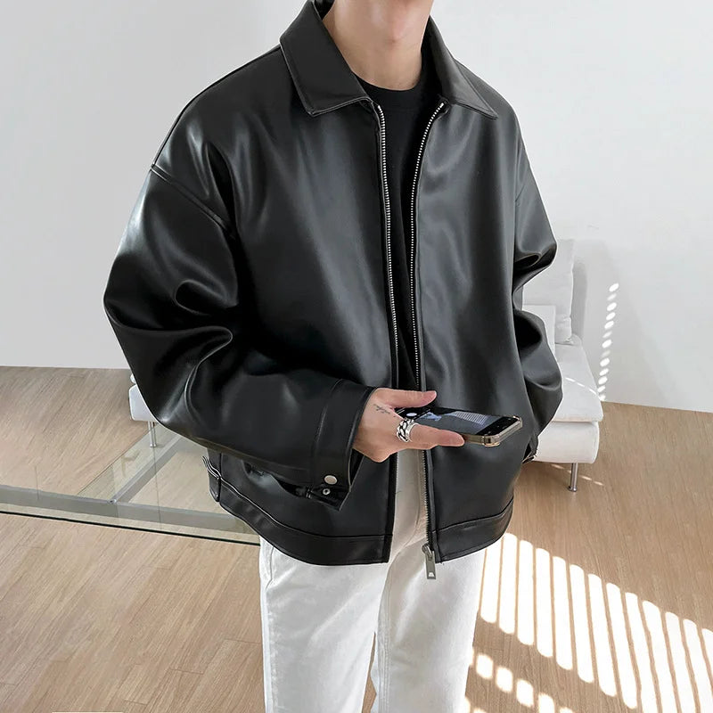Geoffrey® | Veste décontractée en cuir PU pour hommes
