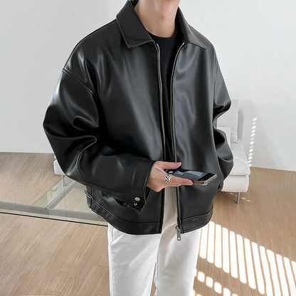 Geoffrey® | Veste décontractée en cuir PU pour hommes