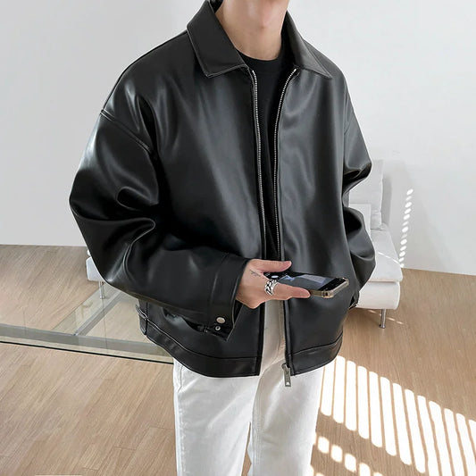 Geoffrey® | Veste décontractée en cuir PU pour hommes