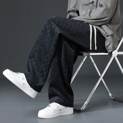 Abbott® | Pantalon de survêtement en velours côtelé à carreaux