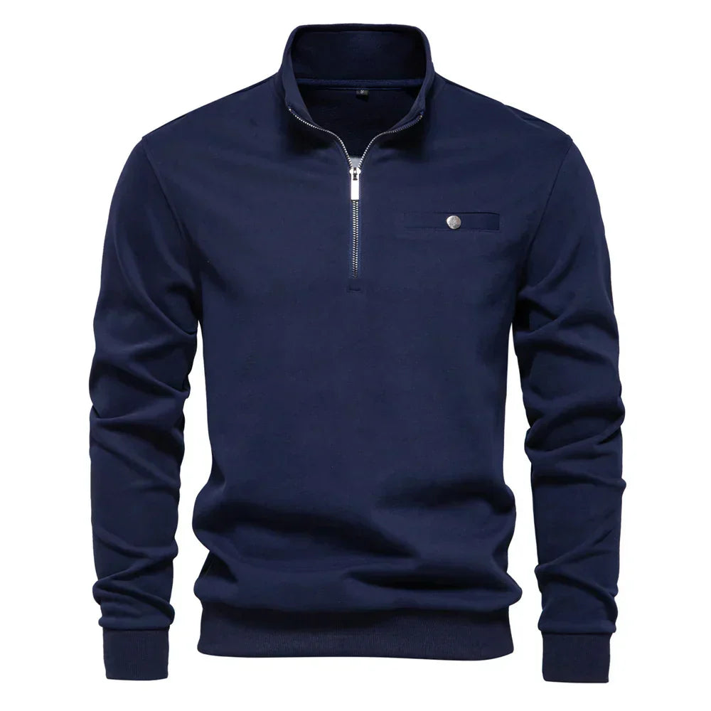 Donato® | Pull léger à col zippé avec poche sociale