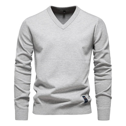 Emerenciano® | Pull à col en V en coton uni