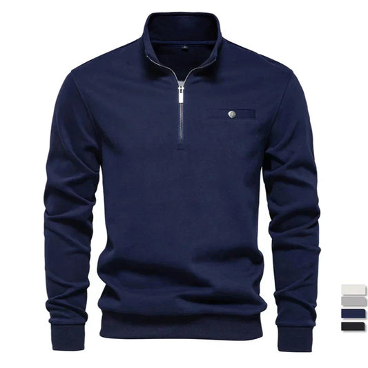 Donato® | Pull léger à col zippé avec poche sociale