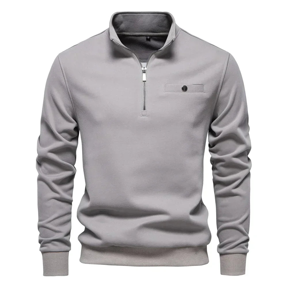 Donato® | Pull léger à col zippé avec poche sociale