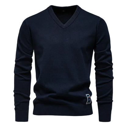 Emerenciano® | Pull à col en V en coton uni
