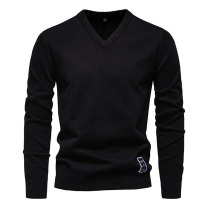 Emerenciano® | Pull à col en V en coton uni