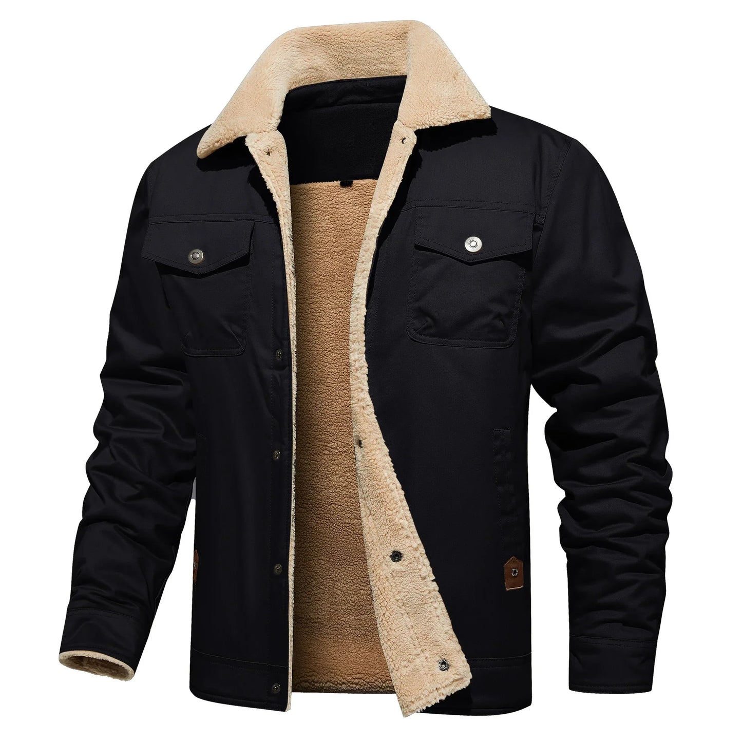 Frédéric® | Automne Hiver Veste Homme Casual Chaud Polaire Noir