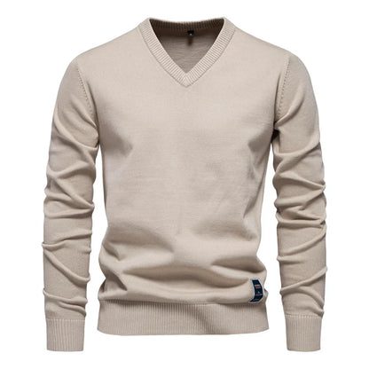 Emerenciano® | Pull à col en V en coton uni