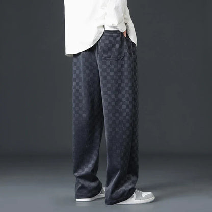 Abbott® | Pantalon de survêtement en velours côtelé à carreaux
