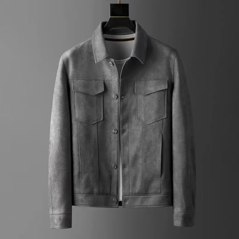 Guirlande® | Veste en cuir de chamois coupe ajustée automne-hiver pour hommes