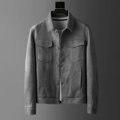 Guirlande® | Veste en cuir de chamois coupe ajustée automne-hiver pour hommes