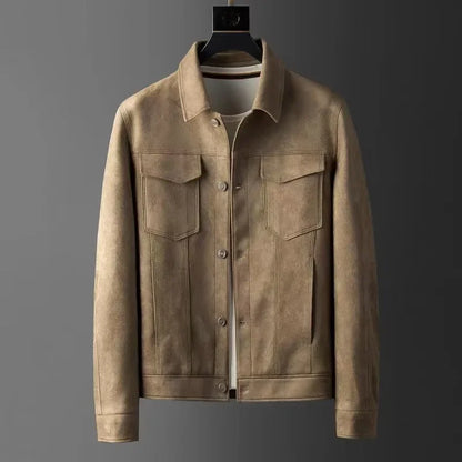 Guirlande® | Veste en cuir de chamois coupe ajustée automne-hiver pour hommes