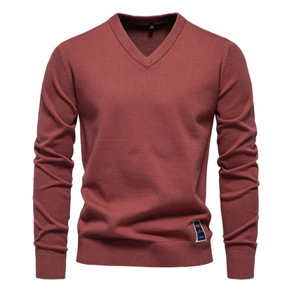 Emerenciano® | Pull à col en V en coton uni