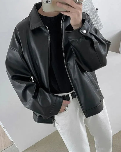 Geoffrey® | Veste décontractée en cuir PU pour hommes