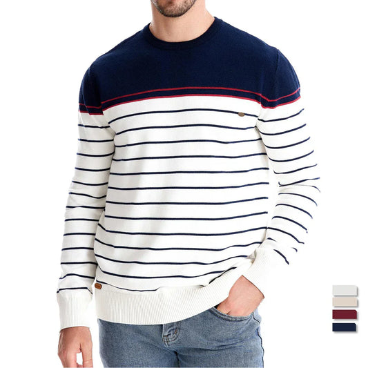 Emeterio® | Pull en coton rayé pour hommes