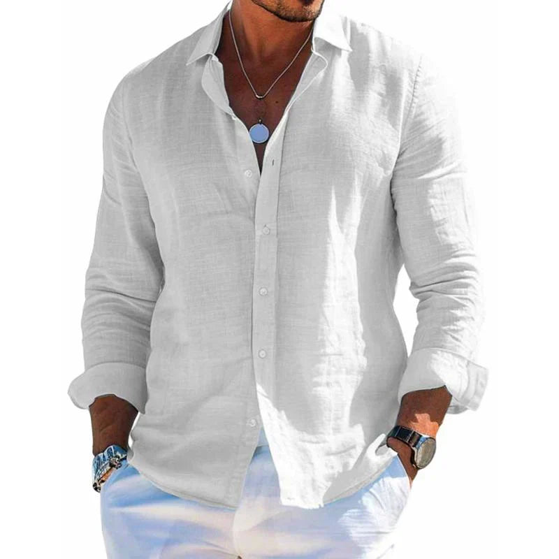 Kristofer® | Chemise élégante en coton et lin
