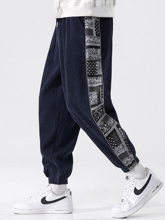 Avery® | Pantalon à panneaux en velours côtelé imprimé cachemire