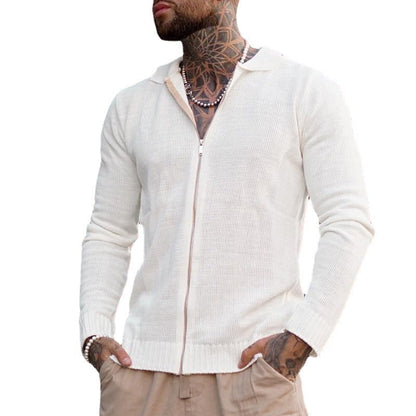 Josias® | Pull tricoté décontracté à manches longues et zippé pour hommes