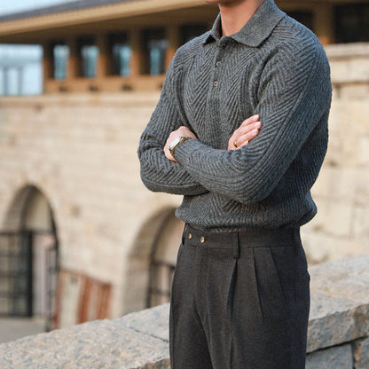 Acelin® | Pull décontracté à revers pour hommes, automne et hiver