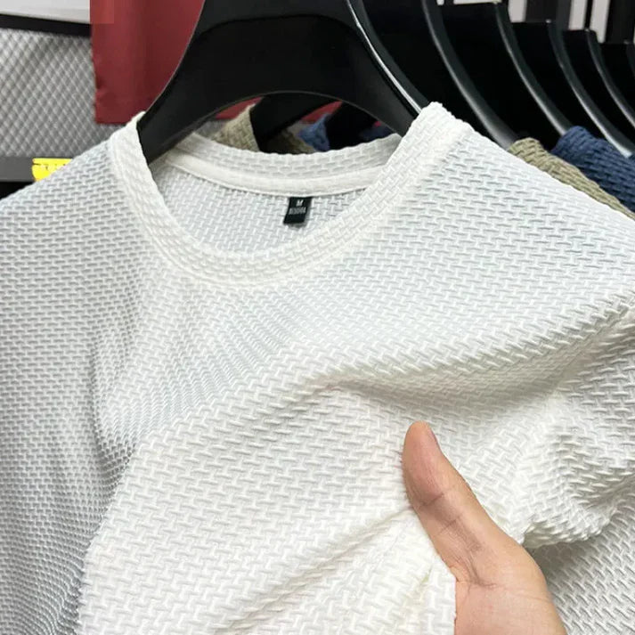 Laurence® | T-shirt à manches courtes en maille de soie glacée