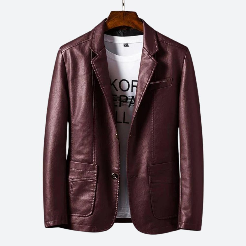 Geoffrey® | Blazer veste en cuir élégance intemporelle
