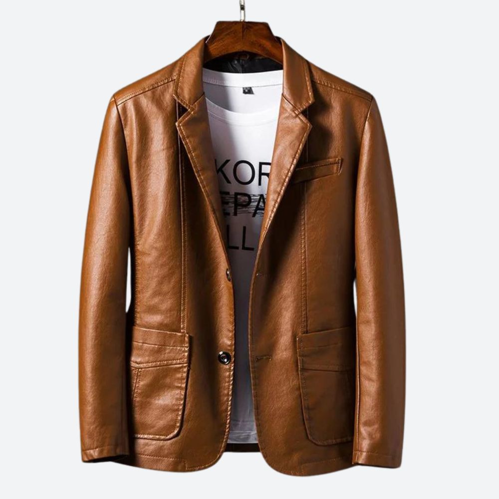 Geoffrey® | Blazer veste en cuir élégance intemporelle