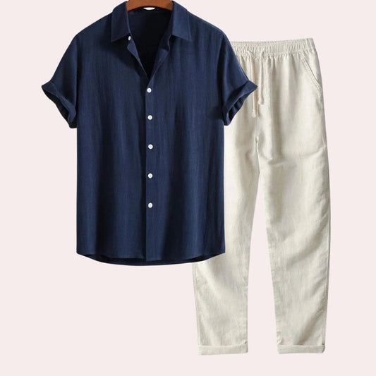 Boniface® | Ensemble chemise d'été pour hommes avec pantalon en lin
