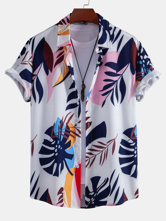 Athol® | Chemise boutonnée à imprimé bloc de couleurs feuilles