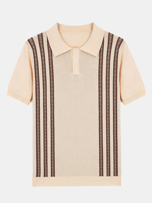 Cuno® | Polo pull rayé à manches courtes