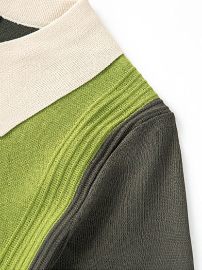 Cristóbal® | Polo pull rayé à manches courtes et blocs de couleurs