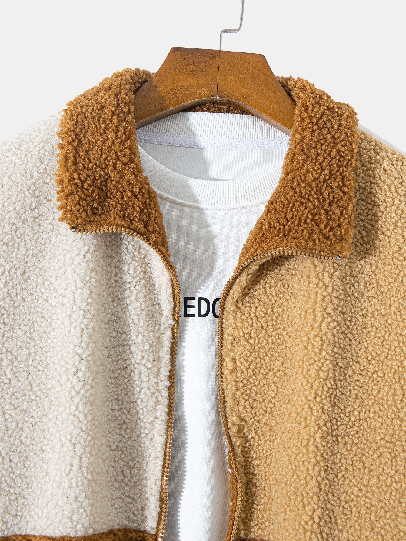 Quinto® | Manteau en polaire Teddy et pantalon de jogging cargo en velours côtelé avec cordon de serrage