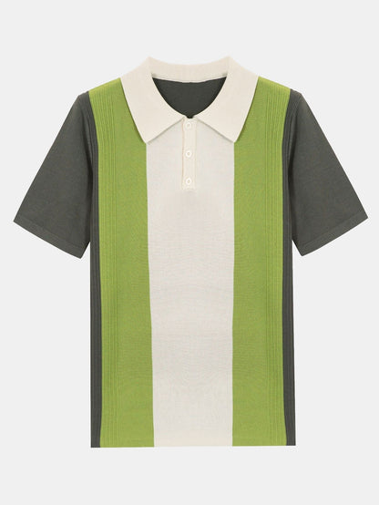 Cristóbal® | Polo pull rayé à manches courtes et blocs de couleurs