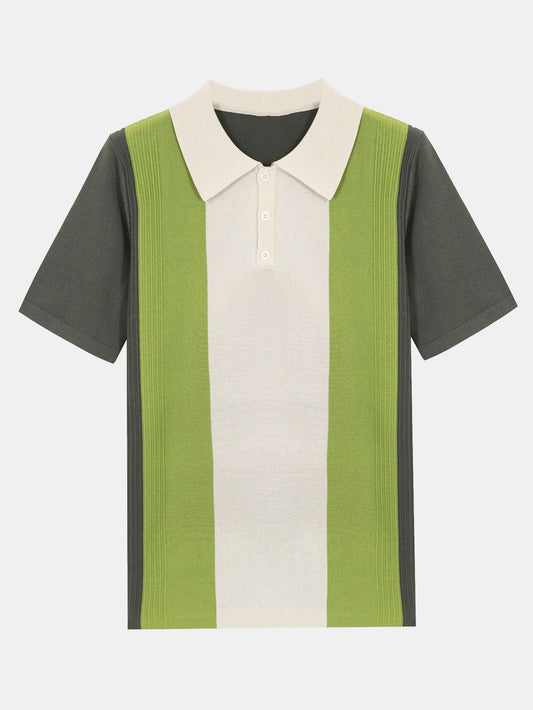 Cristóbal® | Polo pull rayé à manches courtes et blocs de couleurs