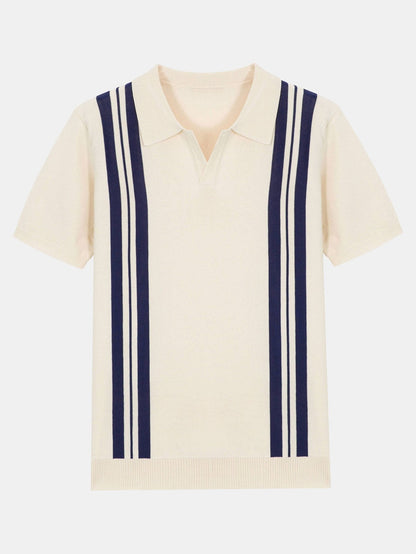 Dépositaire® | Polo pull rayé à col Johnny