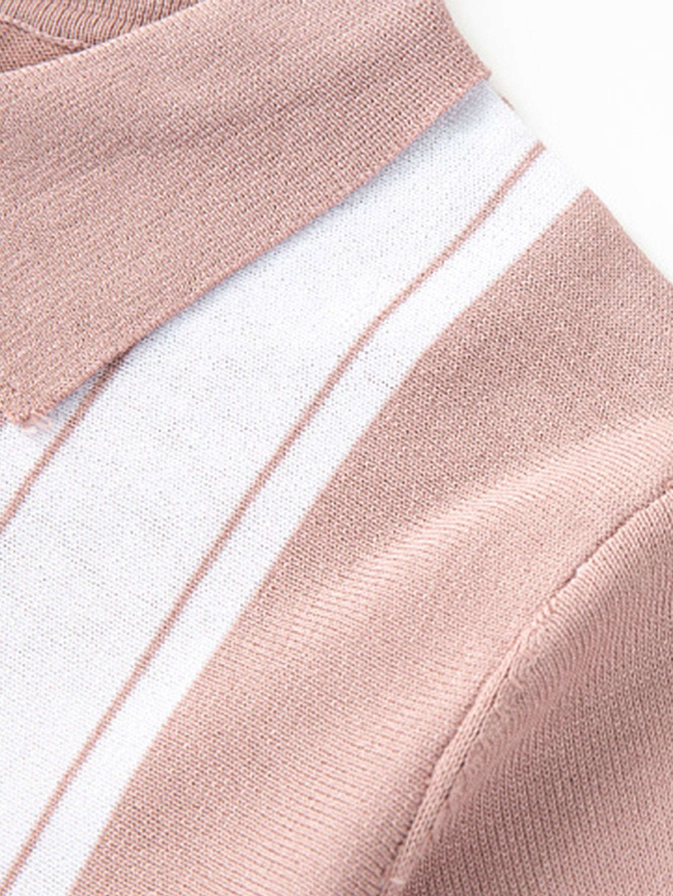 Démocrite® | Polo pull rayé à manches courtes