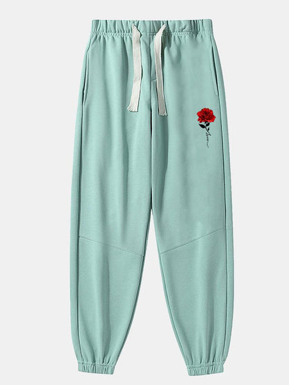 Baltsar® | Pantalon de jogging en coton mélangé à imprimé roses