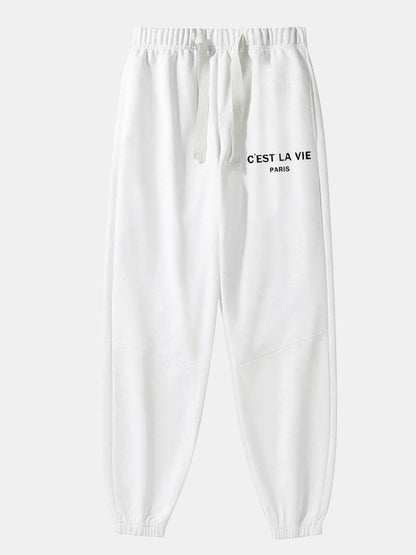 Bampfylde® | Pantalon de jogging en coton mélangé imprimé Paris