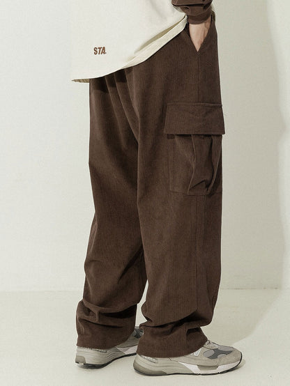 Banville® | Pantalon cargo en velours côtelé coupe ample