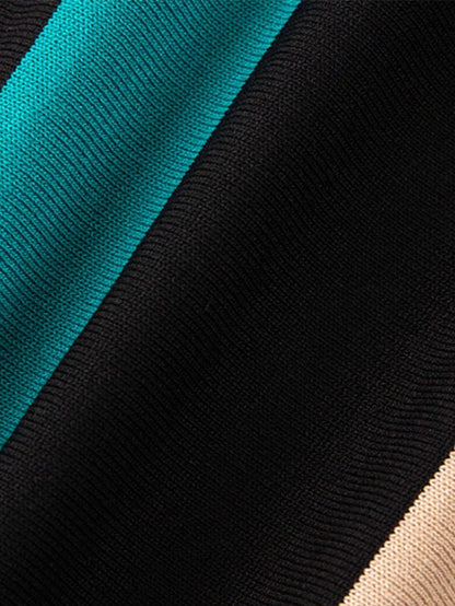 Damian® | Polo pull zippé rayé