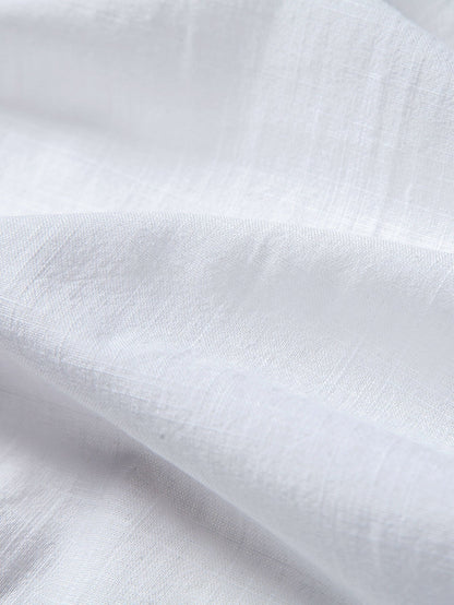 Aslan® | Chemise boutonnée en coton aspect lin imprimé coeur smiley