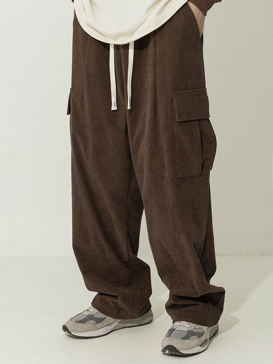 Banville® | Pantalon cargo en velours côtelé coupe ample